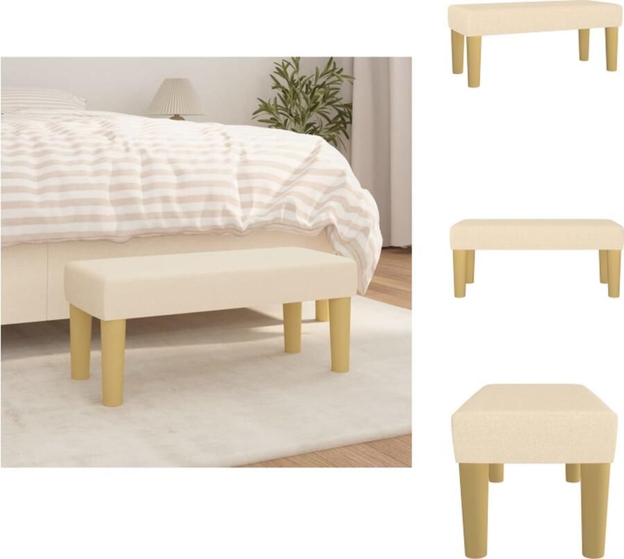 VidaXL Bankje Bankjes Bank Zitbank Bankje 70x30x30 cm stof crèmekleurig