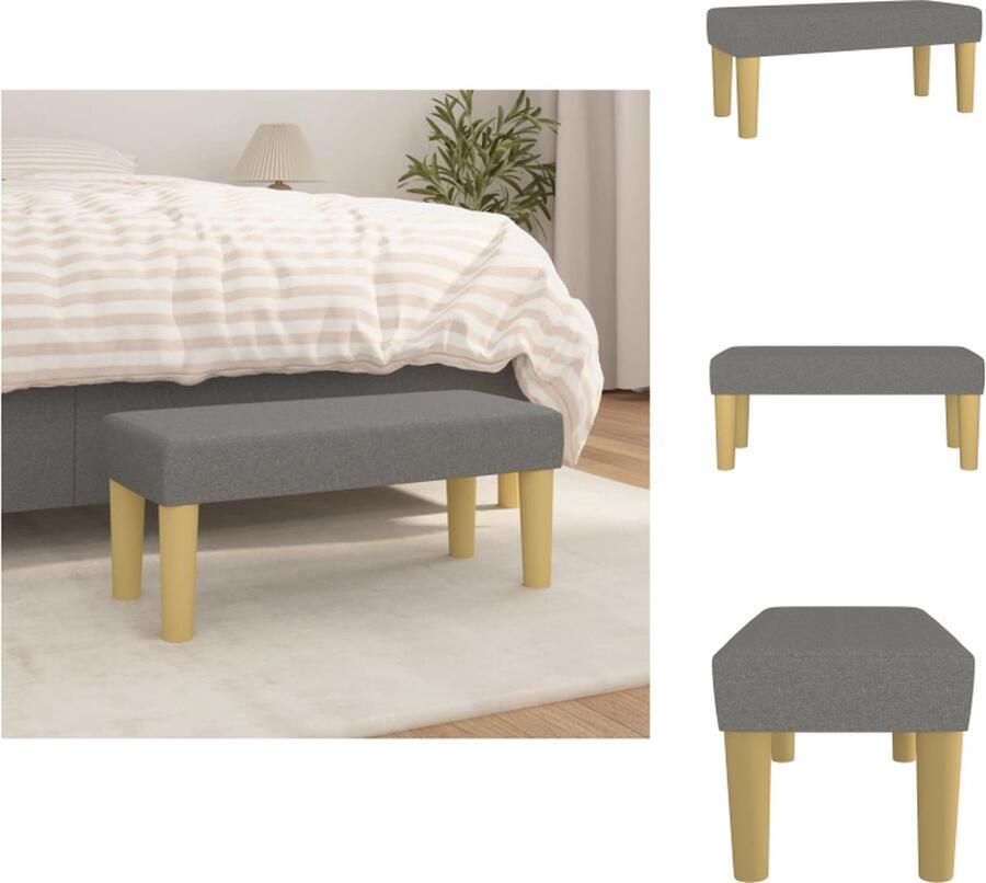 VidaXL Bankje Bankjes Bank Zitbank Bankje 70x30x30 cm stof donkergrijs