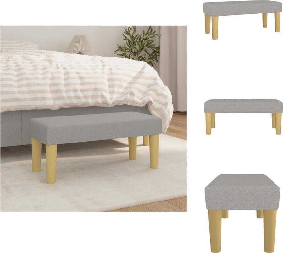 VidaXL Bankje Bankjes Bank Zitbank Bankje 70x30x30 cm stof lichtgrijs