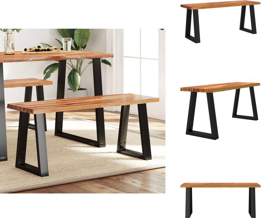 VidaXL Bankje Bankjes Halbank Schoenenbank Bankje met natuurlijke rand 110 cm massief acaciahout