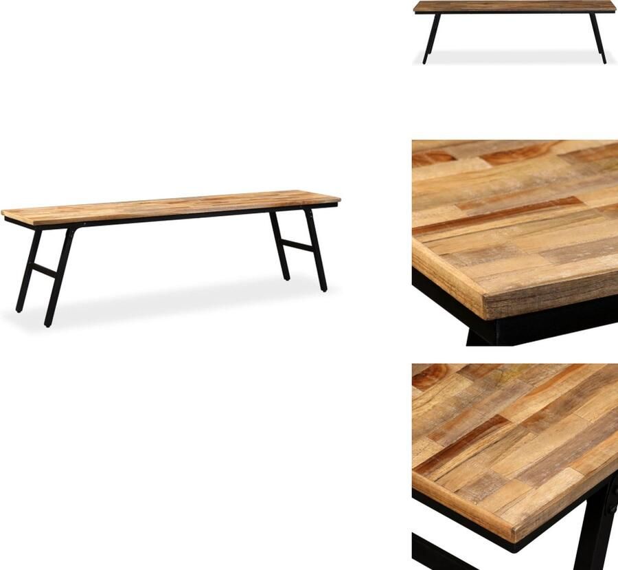 VidaXL Bankje Bankjes Halbankje Halbankjes Bankje 160x35x45 cm gerecycled teakhout en staal