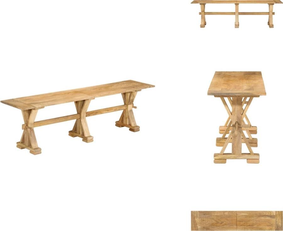 VidaXL Massief Mangohouten Bank Woonkamer Hal 160x35x45cm Duurzaam materiaal Bank