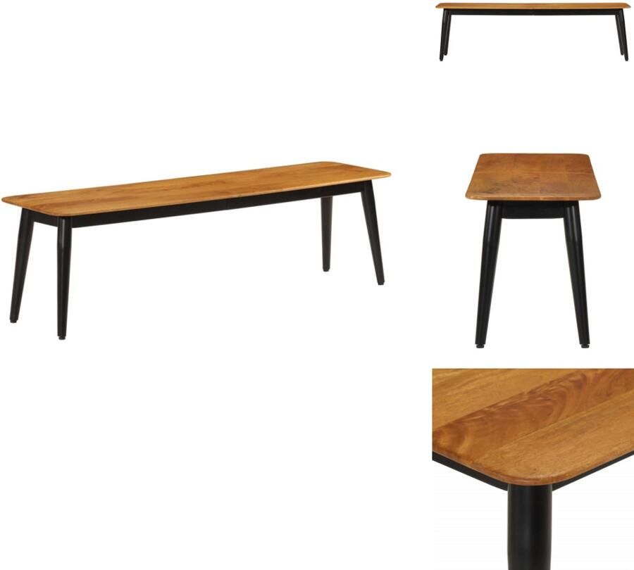 VidaXL Bankje Bankjes Zitbank Zitplaats Bankje 160x40x45 cm massief mangohout en ijzer