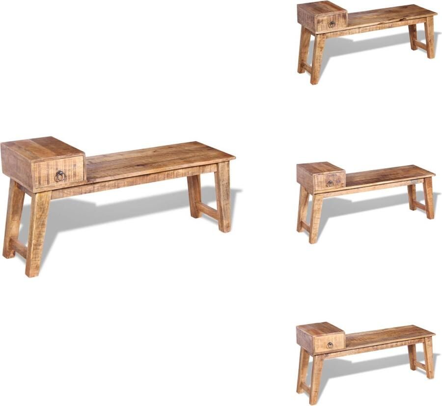 VidaXL Bankje Bankjes Zitbankje Zitbankjes Bankje met lade 120x36x60 cm massief mangohout