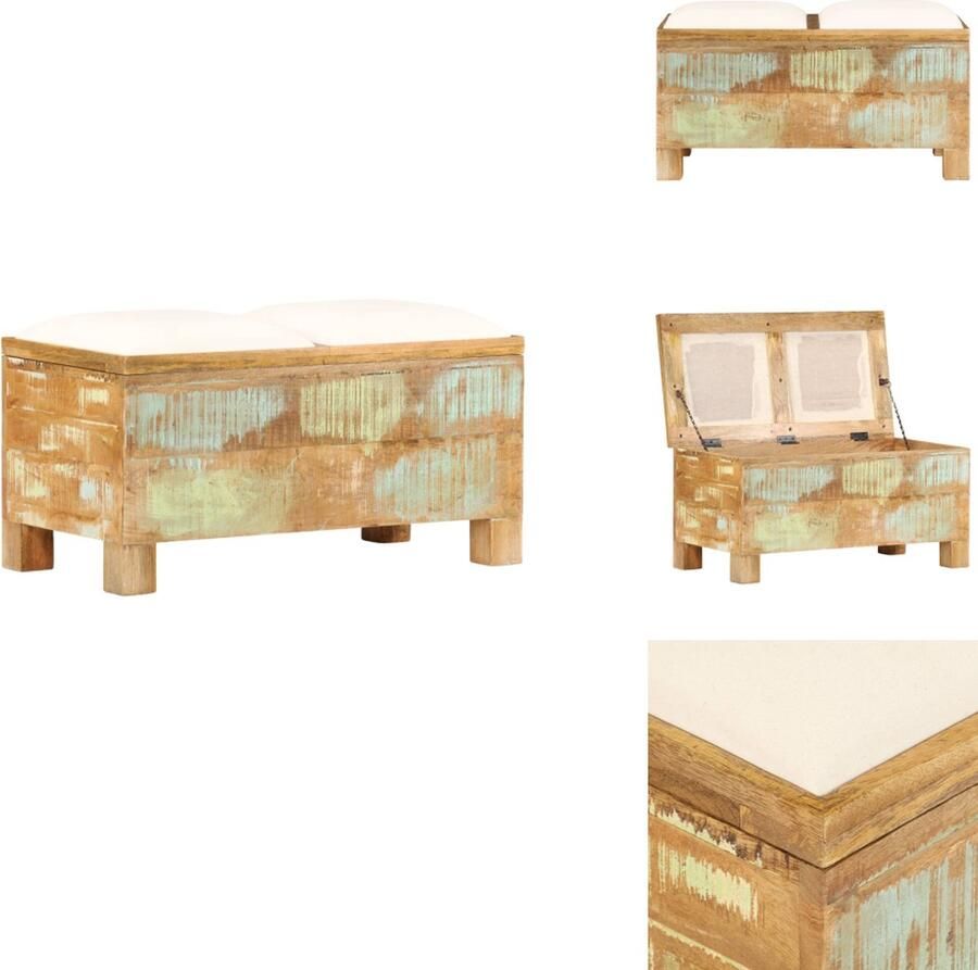 VidaXL Bankje Bankjes Zitbankje Zitbankjes Opbergbankje 80x40x40 cm massief gerecycled hout