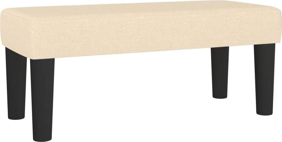 VidaXL Bankje Crème 70x30x30 cm Stof Cremer Gekleurde Bank Multifunctionele Bank Stoffen Bank Salonbank Bijzettafel