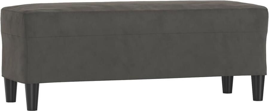 VidaXL Bankje Fluweel 100x35x41 cm Donkergrijs Donker Grijs Bank Velvet Bank Salonbank Bijzettafel Extra Zitzitting