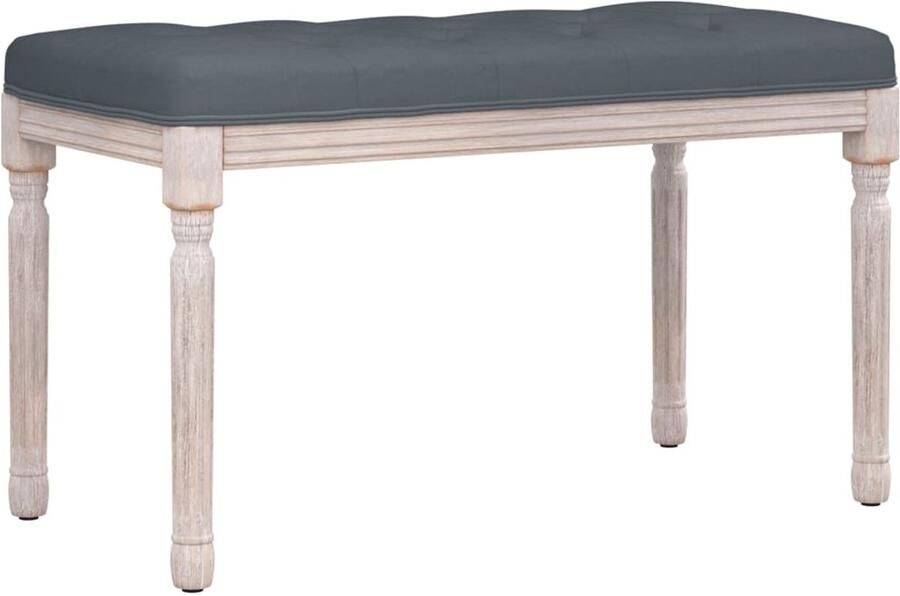 VidaXL Bankje Fluweel Donkergrijs 80x40x49 cm Halbankje Vintage Meubilair Fluweel Bank Donkere Grijze Bank Salonbank