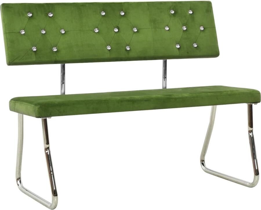 VidaXL Bankje Fluweel Lichtgroen 110 cm Fluweelbank Velvet Bank Groene Bank Kleine Bank Salontafel Entreebank Comfortabele Bank Designbank Moderne Bank Luxe Bank - Foto 2