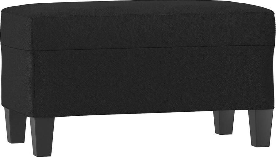 VidaXL Bankje Kunstleer Zwart 70x35x41 cm Kunstleder Bank Zwarte Bank Salonbankje Bijzettafel Stoere Bank