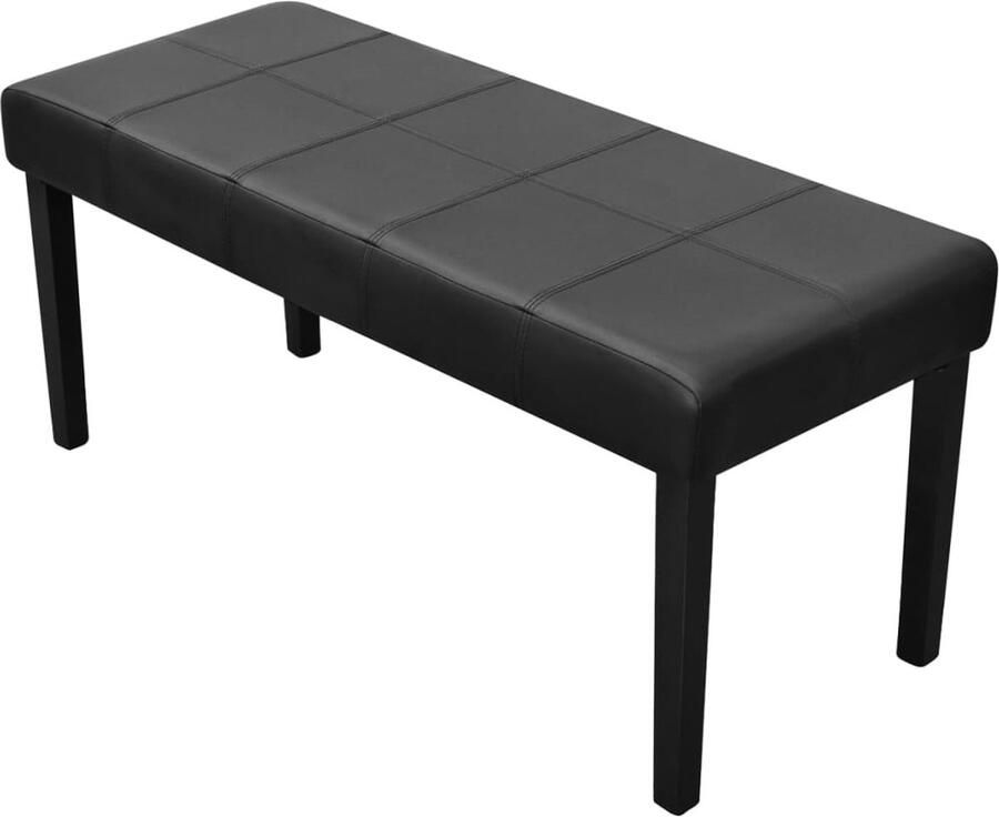 VidaXL Bankje Kunstleer Zwart Stijlvol & Comfortabel Zwarte Bank Bankje Zwart Salontafel Zwart Stoere Bank Moderne Bank Compact Bankje Voor Entree Kunstleder Bank Bankje Met Hoge Poten Decoratief Bankje Gezellig Bankje - Foto 2