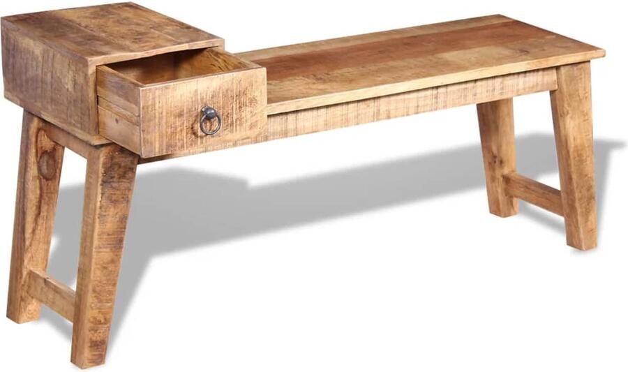 VidaXL Bankje Massief Mangohout 120x36x60 cm Houten Bank Bankje Salontafel Meubilair Mangohout Landelijk Wonen Scandinavisch Interieur Livingroom Decor - Foto 2