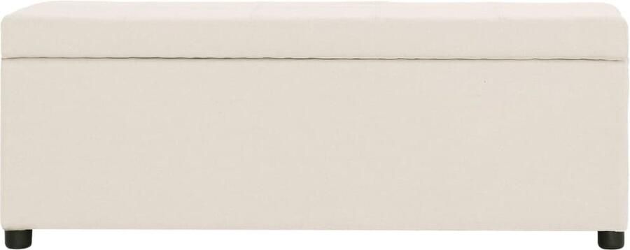 VidaXL Bankje met opbergvak 116 cm Crème Opslagbanken Benches Zitbankje Kruk Stoffering Creme Kleurtinten Design Meubels Living Accessoires Woonaccessoires Binnenhuisdecoratie - Foto 2