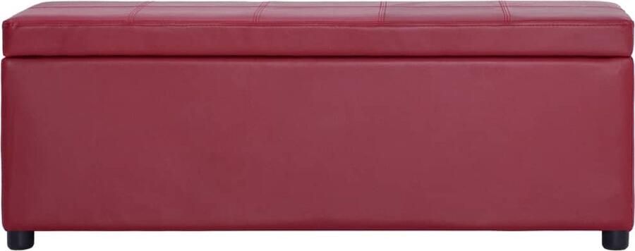 VidaXL Bankje met opbergvak 116 cm kunstleer wijnrood - Foto 3