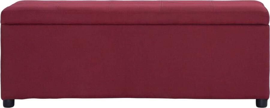 VidaXL Bankje met opbergvak 116 cm polyester wijnrood - Foto 2