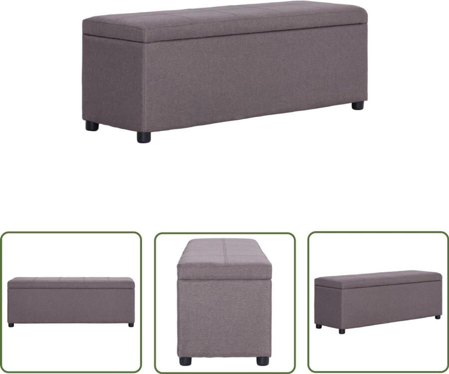 The Living Store Opbergbankje Polyester 116 x 38 x 43 cm Taupe Opslagbanken Tapuit Meubels Banksysteem Stoffen Bankje Design Bankje - Foto 2