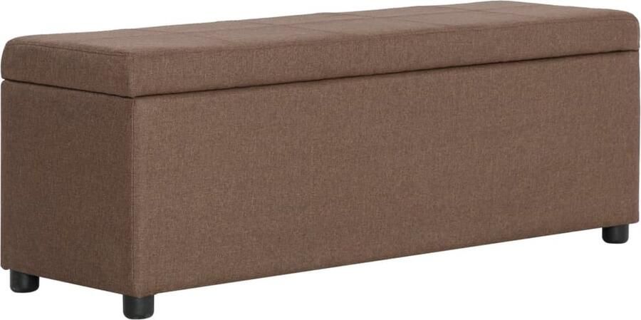 VidaXL Bankje met opbergvak 116cm Bruin Polyester Opbergbank Bankje Zitbank Meubilair Kast Opslagkast Livingroom Furniture Homedecor Bruin - Foto 2