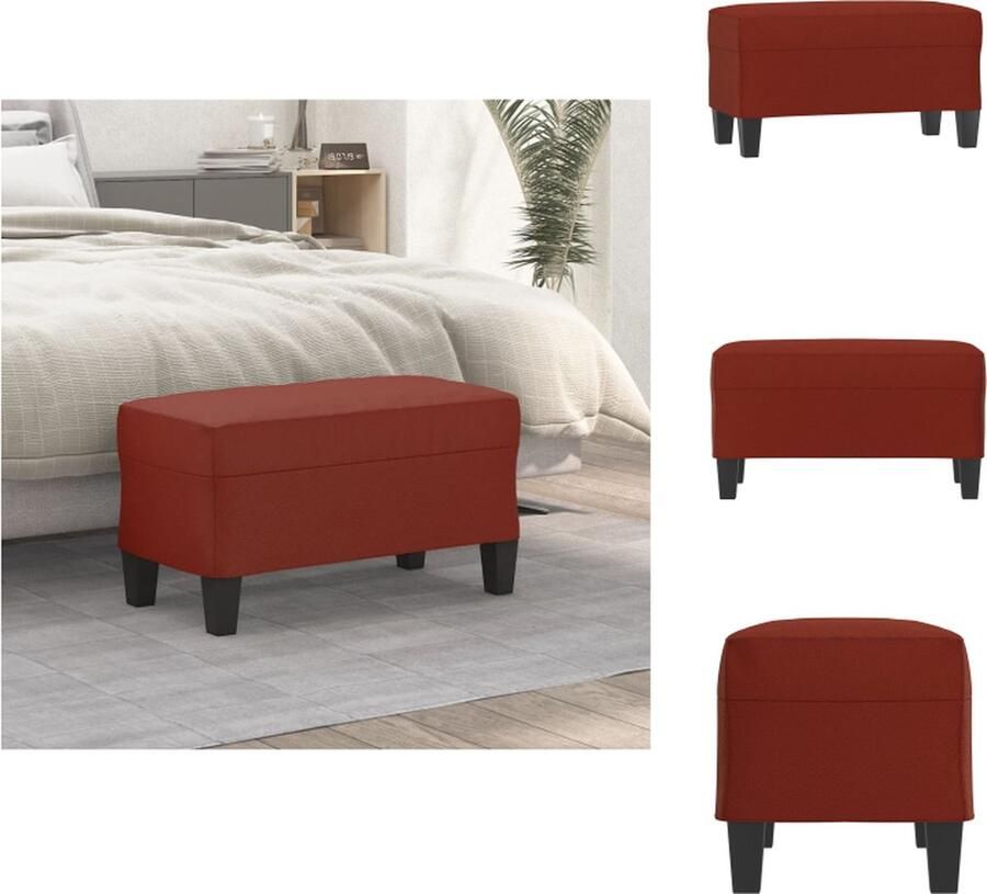 VidaXL Bankje Wijnrood Kunstleer 70x35x41cm Duurzaam Multifunctioneel Comfortabel Tuinbank