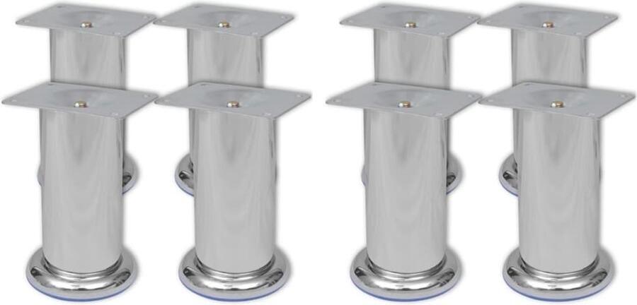 VidaXL -Bankpoten-8-st-rond-120-mm-chroomkleurig