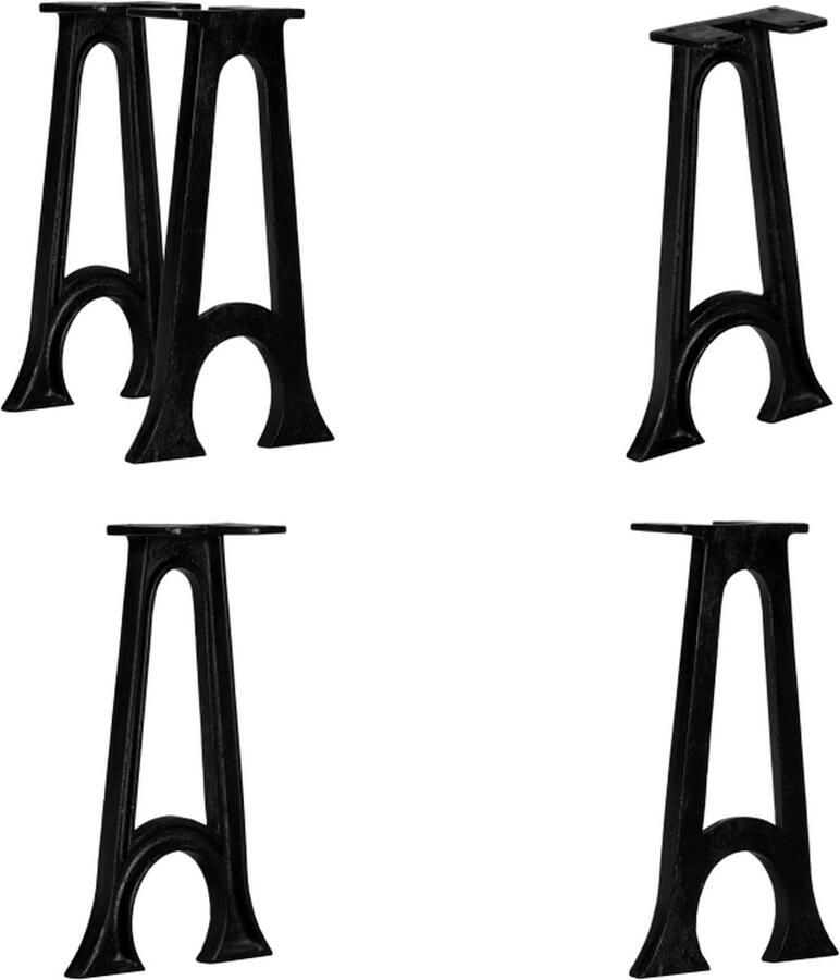VidaXL Bankpoten met gewelfde onderkant 2 st A-frame gietijzer Tafelpoot Tafelpoten Tafel Poot Tafel Poten