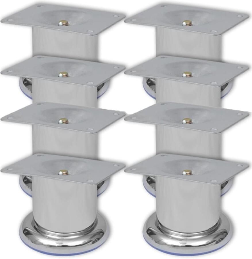 VidaXL Bankpoten Rond 8 Stuks 60 mm Chroomkleurig Bankpoten Chroom Metalen Bankpoten Bankvoet Meubel Accessoires Salontafel Potten Stoffen Bank Design Bankpoten Vintage Bankpoten Robuuste Bankpoten - Foto 2