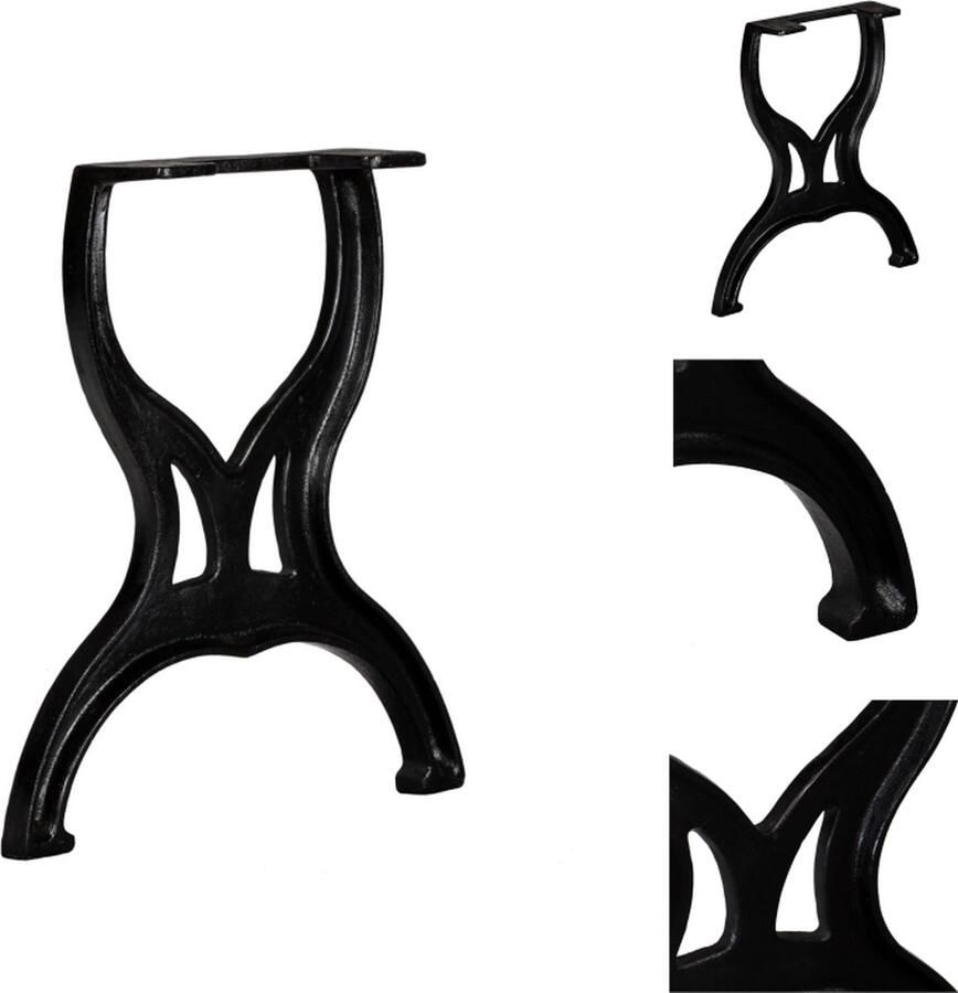 VidaXL Bankpoten X-frame Gietijzer 37 x 42 cm Zwart Tafelonderdeel