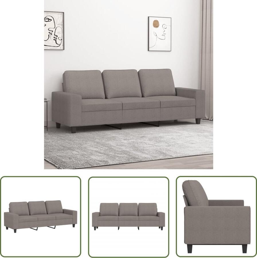 The Living Store Bank Urban 3-zits Taupe Dik gevoerde zitting Drie Persoons Bank Banks Kopen Banks Online Lounge Bank Salontafel