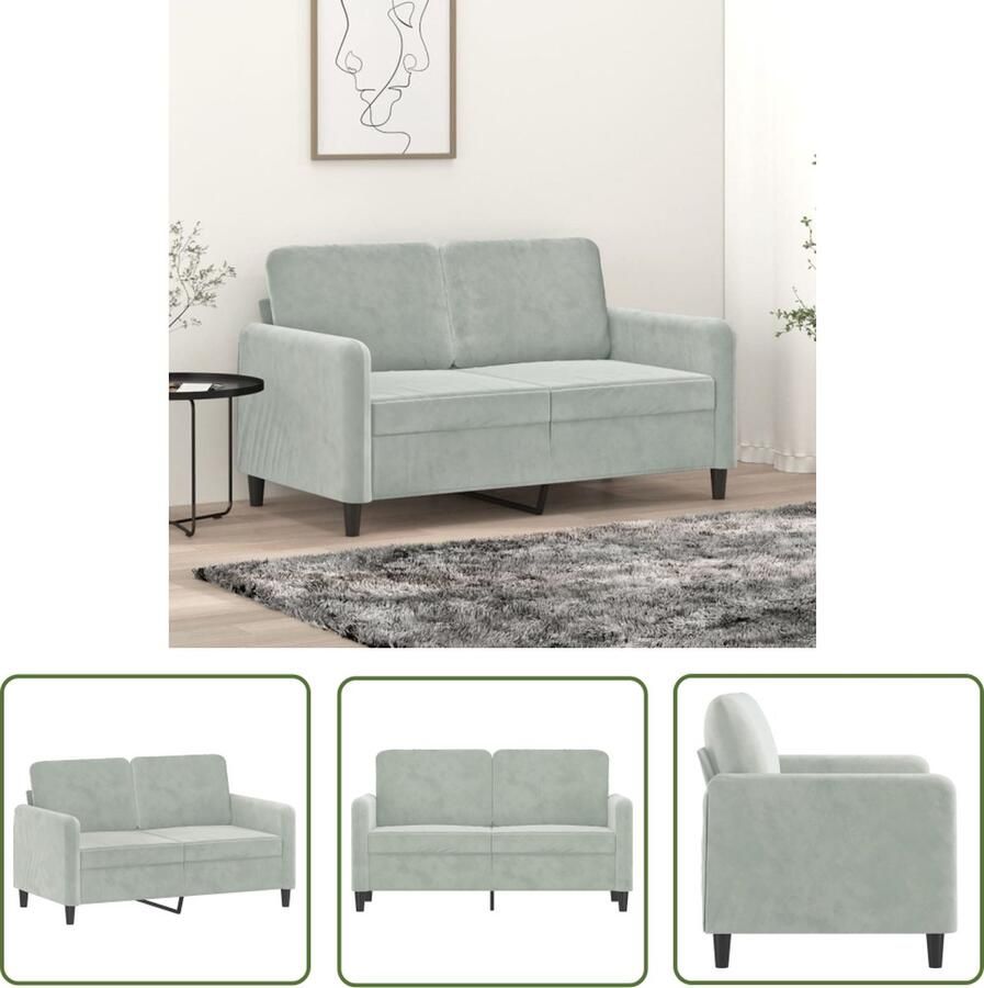 The Living Store Bank 2-zitsbank Lichtgrijs Fluweel 138 x 77 x 80 cm Comfortabel Stevig Frame Tweezitsbank Banks Kopen Lounge Meubilair Fluweelbanks Grijze Bank