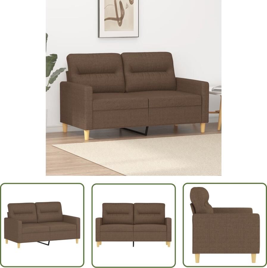 The Living Store Bank 2-zitsbank 138 x 77 x 80 cm Bruin stof metaal Comfortabel en duurzaam Tweezitsbank Banks Kopen Salon Meubels Bruine Bank Lederlook Bank