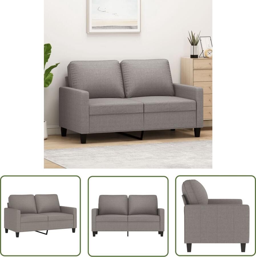 The Living Store 2-zitsbank Taupé Stof 138 x 77 x 80 cm Comfortabel en Duurzaam Tweezitsbank Banks Kopen Lounge Meubilair Salontafel Woonkamerinrichting - Foto 2