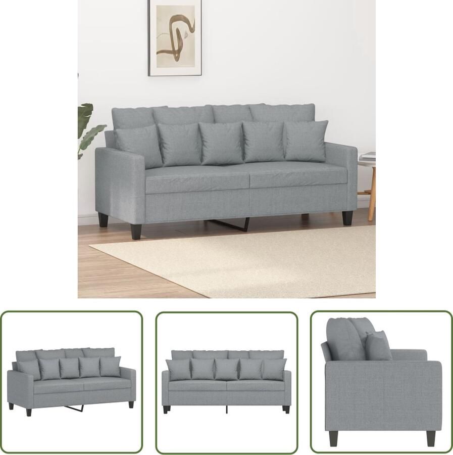 The Living Store 2-zitsbank Stof 158 x 77 x 80 cm Lichtgrijs Tweezitsbank Banks Kopen Sofa Grijs Lounge Meubels Salonmeubel
