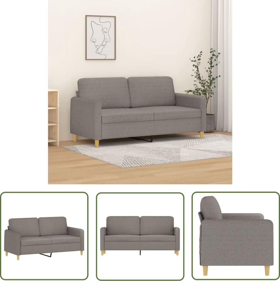 The Living Store Bank 2-Zits Taupe 158 x 77 x 80 cm Duurzame Stof Tweezitsbank Banks Kopen Lounge Meubels Salontafel Fauteuils
