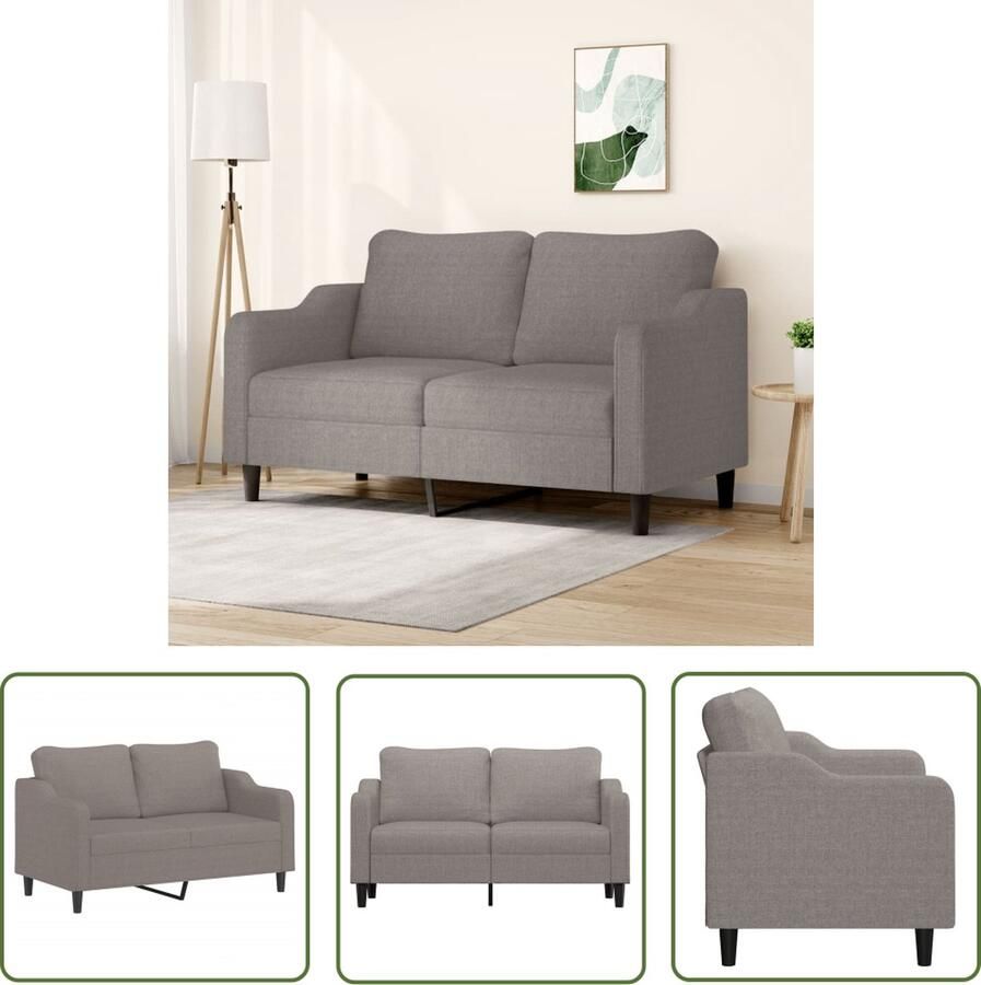 The Living Store Bank taupe 2-zitsbank 158 x 77 x 80 cm Duurzame stof Tweezitsbank Banks Kopen Sofa Taupe Lounge Meubels Salontafel
