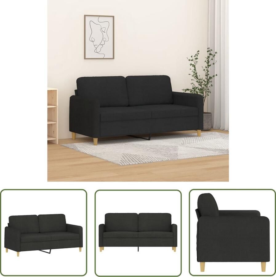 The Living Store 2-zitsbank Stof Zwart 158 x 77 x 80 cm Duurzaam Comfortabel Modern Tweezitsbank Banks Kopen Salon Meubels Zwarte Bank Moderne Bank