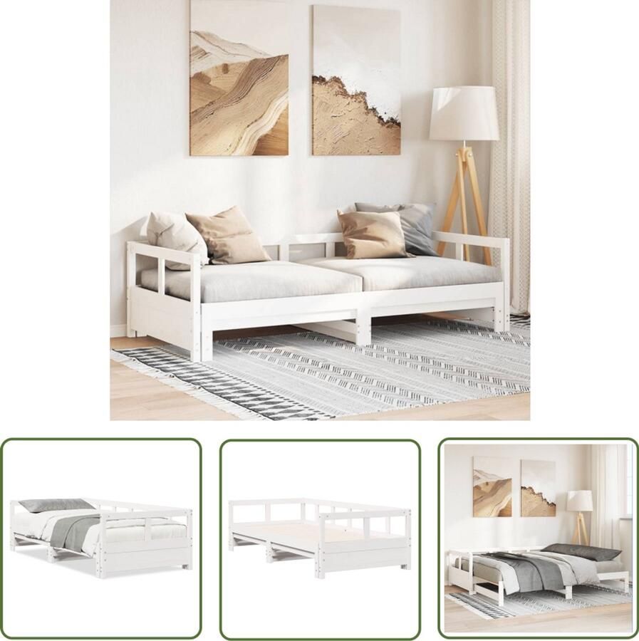 VidaXL Slaapbank zonder matras 80x200 cm massief grenenhout wit Slaapbank Bankslaapzaak Houten Slaapbank Grenenhouten Bank Twee Persoonsbed