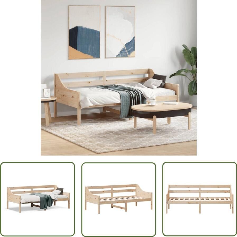 VidaXL Slaapbank zonder matras 90x190 cm massief grenenhout Slaapbank Bankslaapzaak Bruine Slaapbank Grenenhouten Bank Multifunctionele Bank