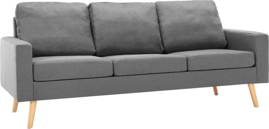 VidaXL Bankstel 2-delig Lichtgrijs Stof Bankstellen Sofa Woonkamerinrichting Lounge Meubilair Grijs Sofa
