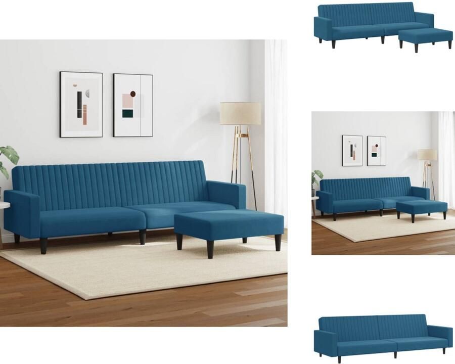 VidaXL Bankstel Bankstellen Bankenset Bank 2-delige Loungeset fluweel blauw