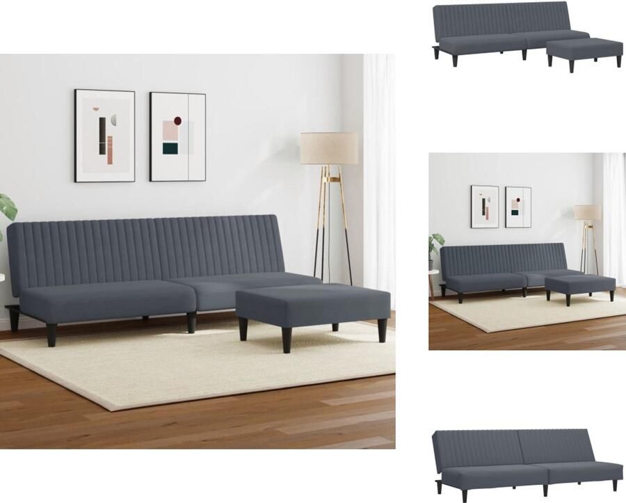 VidaXL Bankstel Bankstellen Bankenset Bank 2-delige Loungeset fluweel donkergrijs