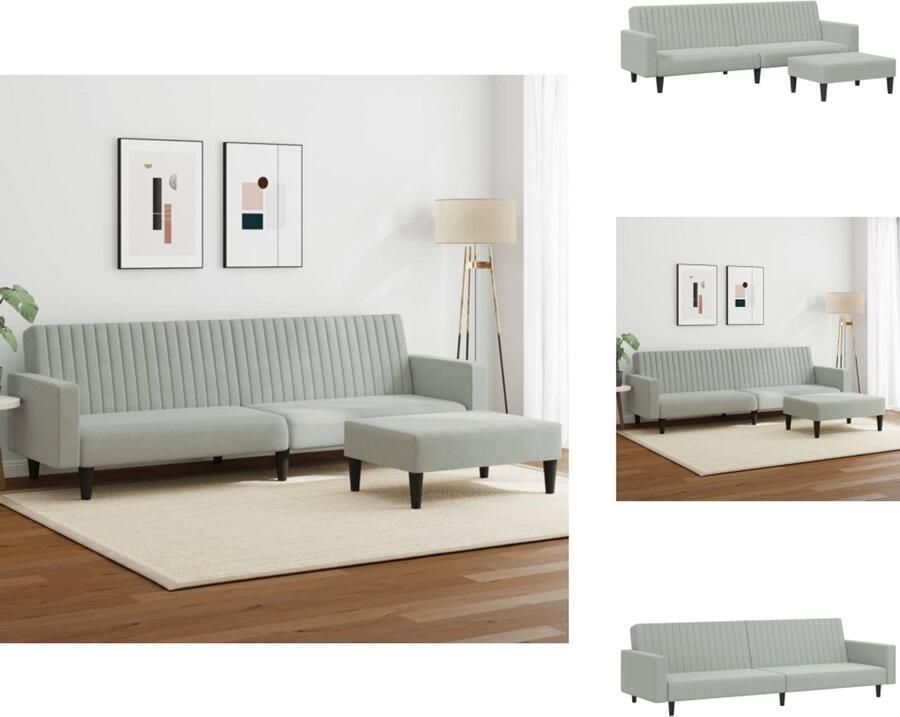 VidaXL Bankstel Bankstellen Bankenset Bank 2-delige Loungeset fluweel lichtgrijs