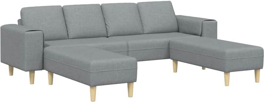 VidaXL Bankstel 3 pcs Lichtgrijs Stof