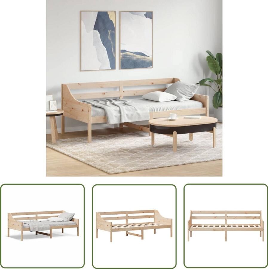 VidaXL Slaapbank zonder matras 90x200 cm massief grenenhout Slaapbank Bankstel Bruine Slaapbank Grenenhouten Bank Multifunctionele Bank