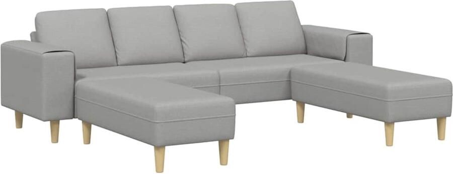 VidaXL Bankstel 3 pcs Wolken grijs Stof