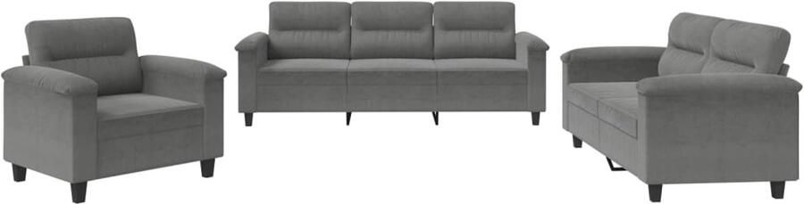 VidaXL 3-delige Loungeset met kussens donkergrijs Loungeset Bankstellen Fauteuils Grijs Meubilair Moderne Bank