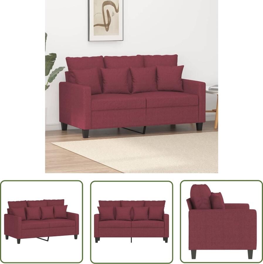 The Living Store 2-zitsbank Banken 138x77x80 cm Wijnrood Tweezitsbank Bankstellen Lounge Meubels Woonkamermeubilair Rode Bank