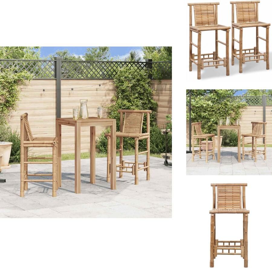 VidaXL Barkruk Barkrukken Aanrecht Stoelen Keukenstoelen Barkrukken 2 st bamboe