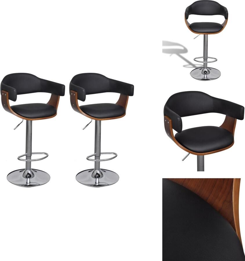VidaXL Barkruk Barkrukken Aanrecht Stoelen Keukenstoelen Barkrukken 2 st kunstleer