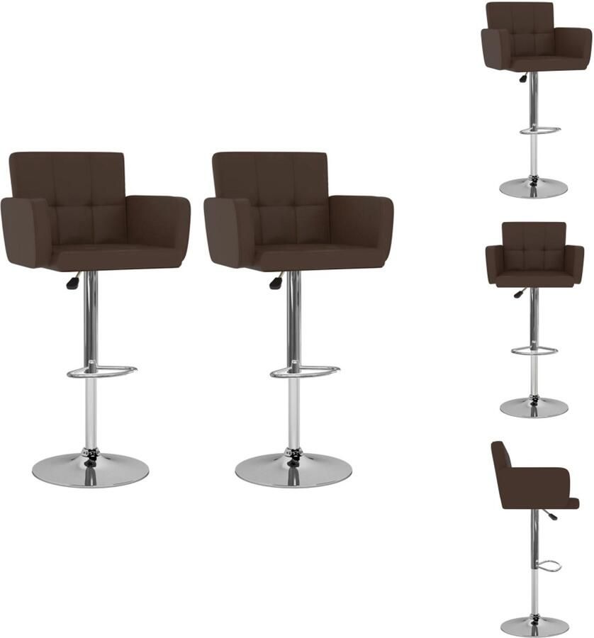 VidaXL Barkruk Barkrukken Bar Kruk Bar Krukken Barstoelen 2 st kunstleer bruin