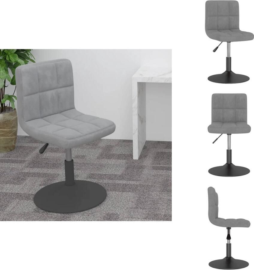 VidaXL Barkruk Barkrukken Barkrukje Barkrukjes Barkruk draaibaar fluweel lichtgrijs