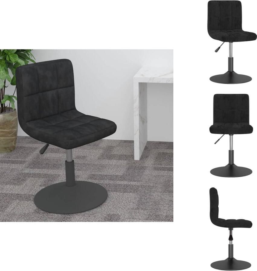 VidaXL Barkruk Barkrukken Barkrukje Barkrukjes Barkruk draaibaar fluweel zwart